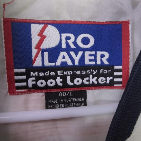 Vintage USA Jacket Mens Large White Blue Pro Player Foot Locker Windbreaker 90s - Picture 2 of 8